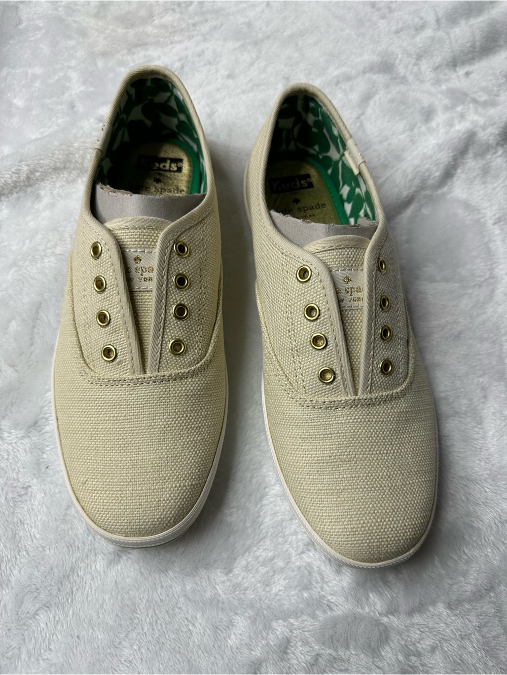 Keds x kate spade New York Cream Slip-On Canvas Sneakers